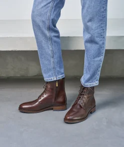 Femme Paire et Fils Boots-boots À lacets femme cuir marron
