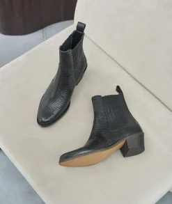 Femme Paire et Fils Boots-Boots à talonEN CUIR NOIR