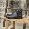 Homme Paire et Fils Bottines-BOTTINE CHELSEA HOMME EN CUIR NOIR grainé