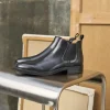 Homme Paire et Fils Bottines-Bottine chelsea homme en cuir noir
