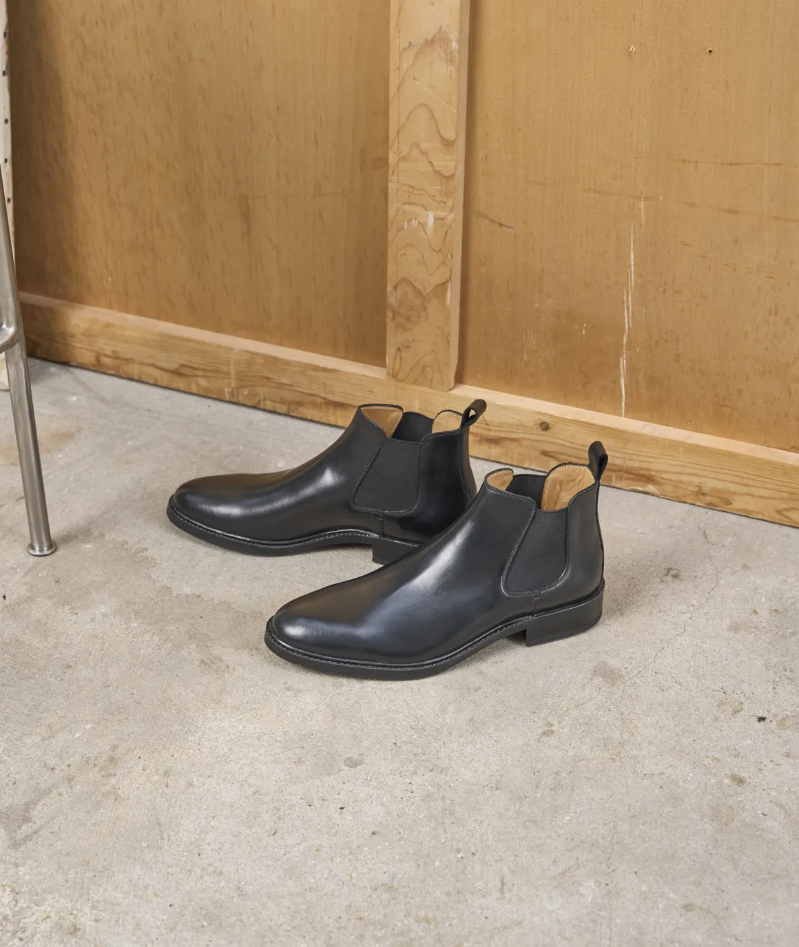 Homme Paire et Fils Bottines-Bottine chelsea homme en cuir noir