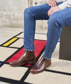 Homme Paire et Fils Bottines-Bottine western en cuir