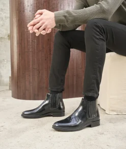 Homme Paire et Fils Bottines-Bottine western en cuir vernis