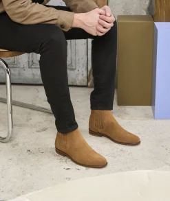 Homme Paire et Fils Bottines-Bottine western en daim