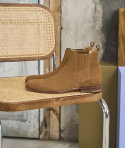 Homme Paire et Fils Bottines-Bottine western en daim
