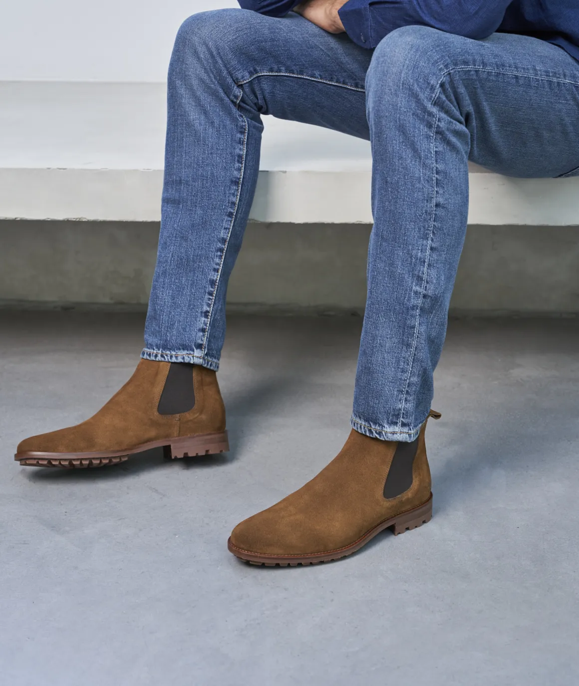 Homme Paire et Fils Bottines-Bottines chelsea commando daimfeuilles mortes