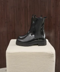 Femme Paire et Fils Boots-BOTTINES CHELSEA CUIR NOIR vernis