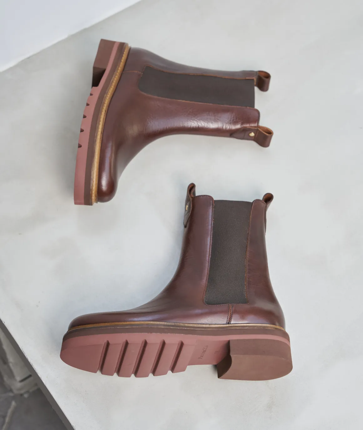 Femme Paire et Fils Boots-BOTTINES CHELSEA FEMME CUIR MARRON