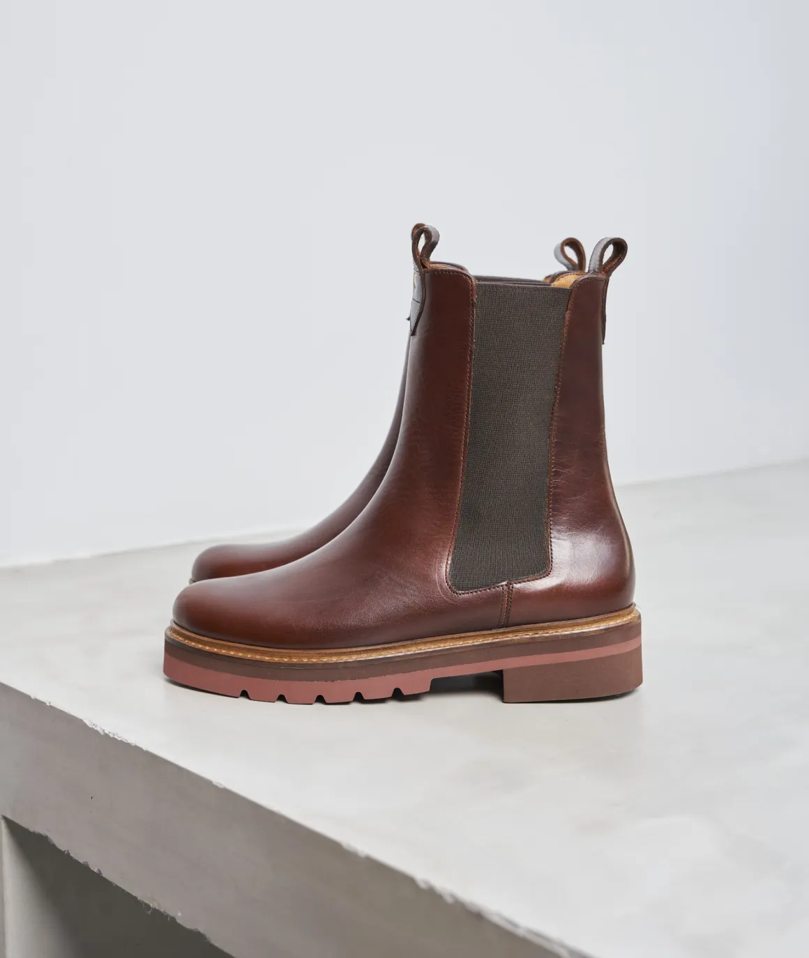 Femme Paire et Fils Boots-BOTTINES CHELSEA FEMME CUIR MARRON