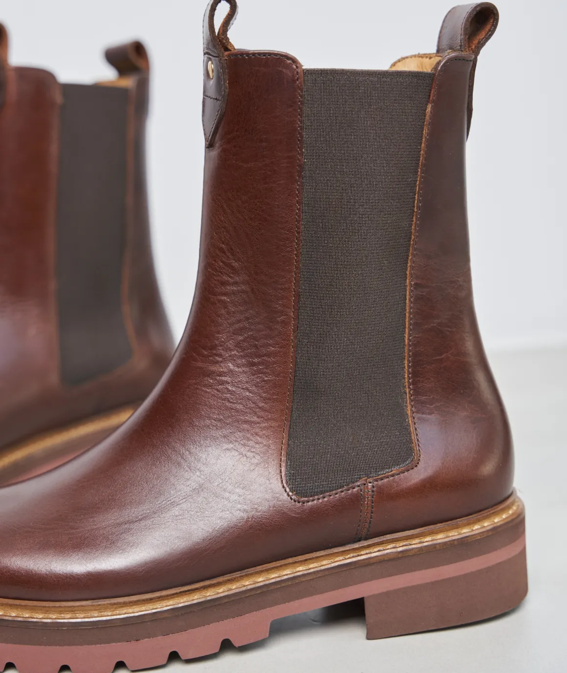 Femme Paire et Fils Boots-BOTTINES CHELSEA FEMME CUIR MARRON
