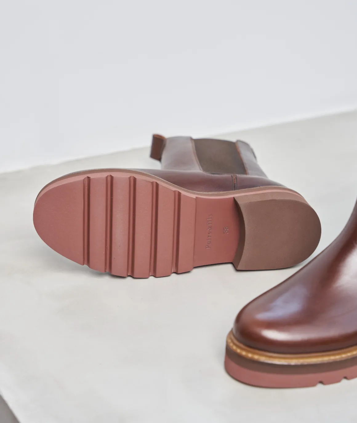 Femme Paire et Fils Boots-BOTTINES CHELSEA FEMME CUIR MARRON