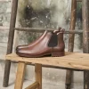 Homme Paire et Fils Bottines-Bottines chelsea homme en cuir marron grainé