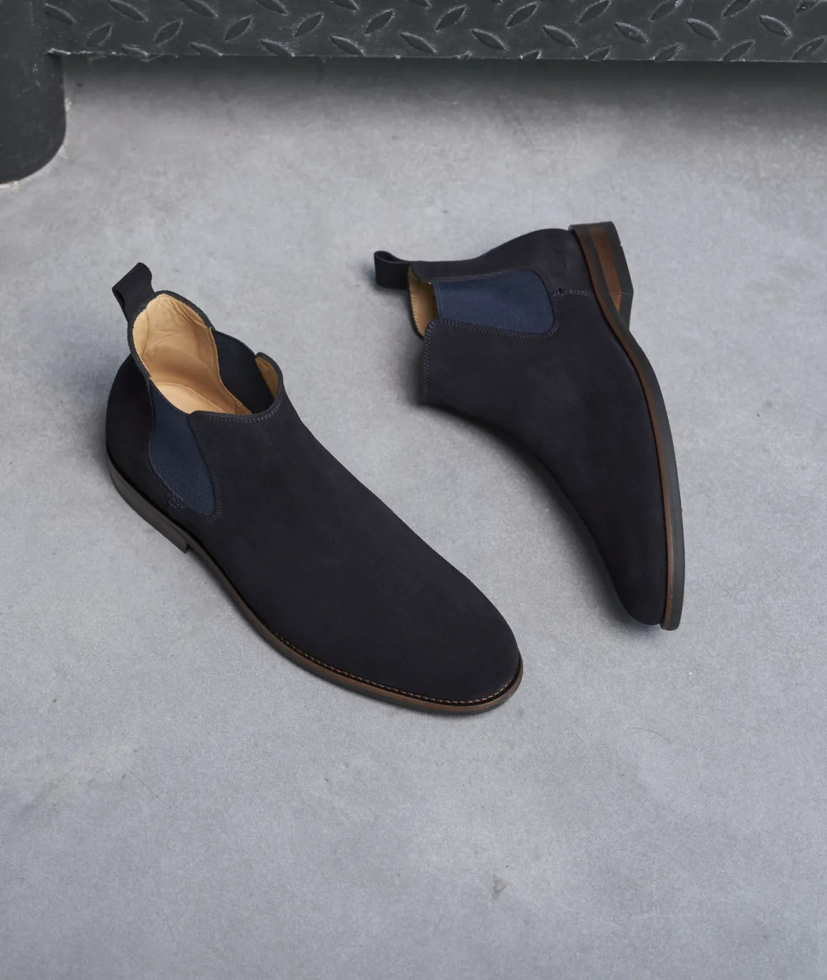 Homme Paire et Fils Bottines-Bottines chelsea homme en daim bleu nuit