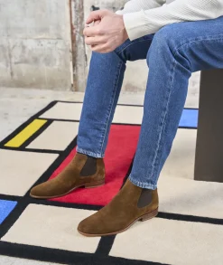 Homme Paire et Fils Bottines-Bottines chelseaen daim