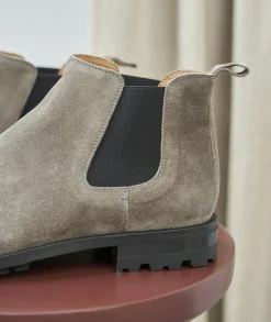 Homme Paire et Fils Bottines-Chelsea boots commando en daim