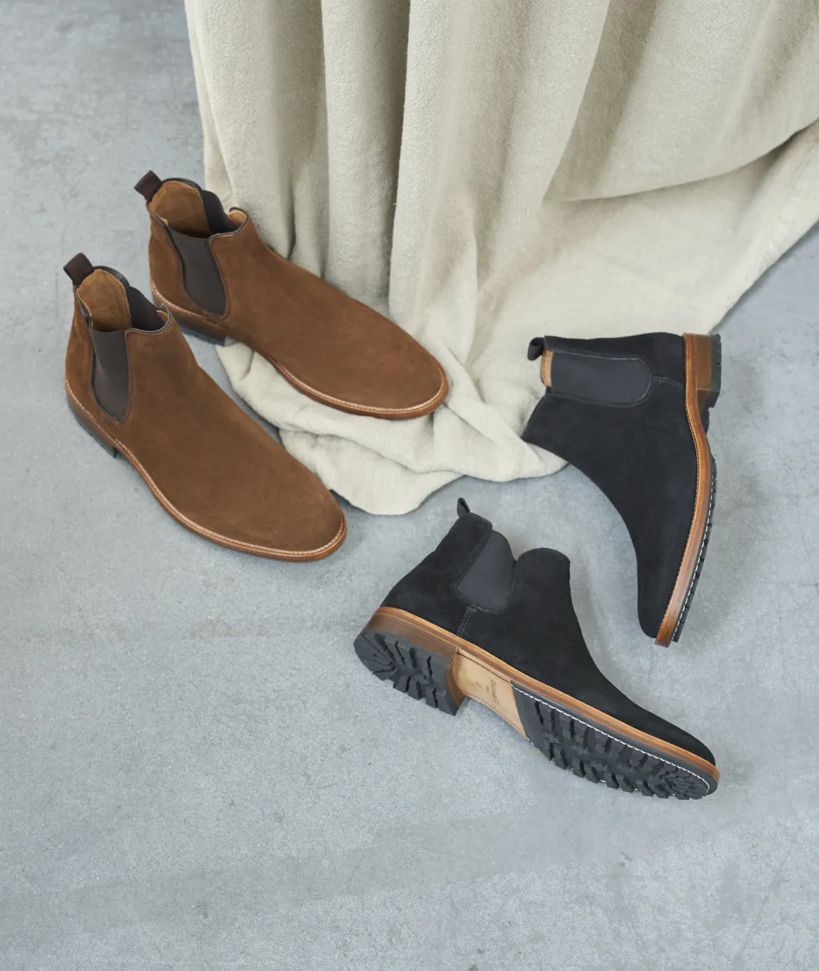 Homme Paire et Fils Bottines-Chelsea boots commando en daim