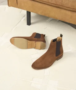 Homme Paire et Fils Bottines-chelsea boots en daim