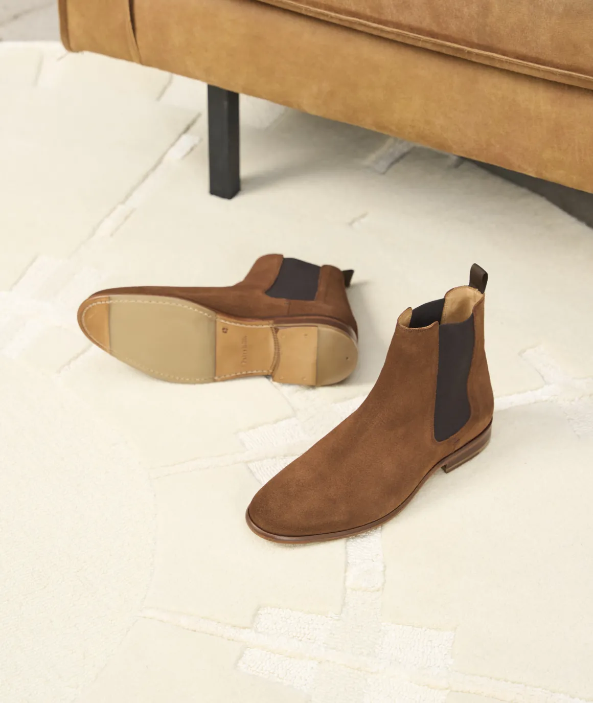 Homme Paire et Fils Bottines-chelsea boots en daim