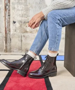 Femme Paire et Fils Boots-combat boots cuir