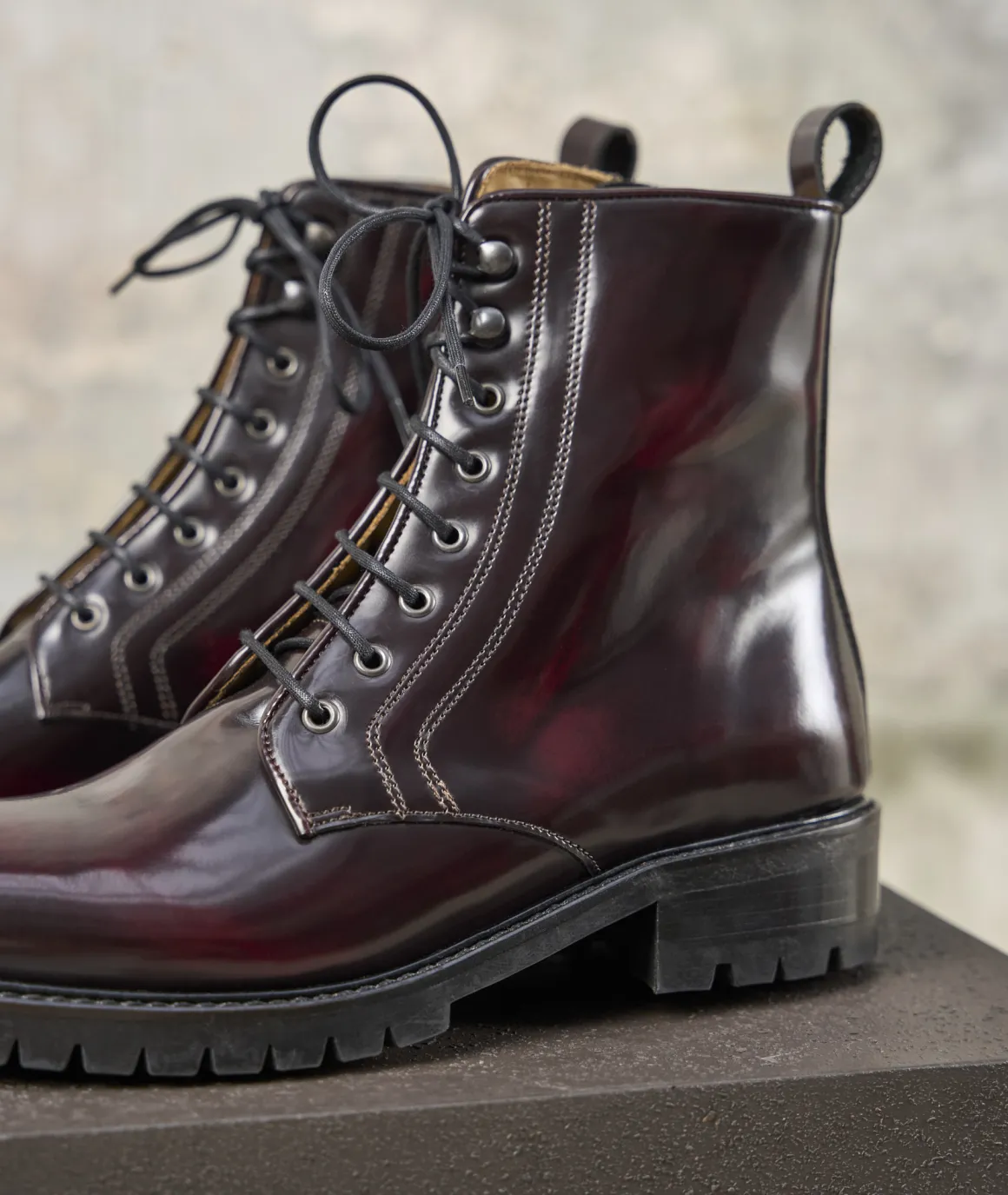 Femme Paire et Fils Boots-combat boots cuir