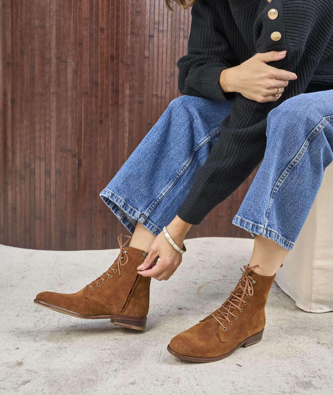 Femme Paire et Fils Boots-combat boots daim