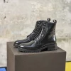 Femme Paire et Fils Boots-Combat boots en cuir noir