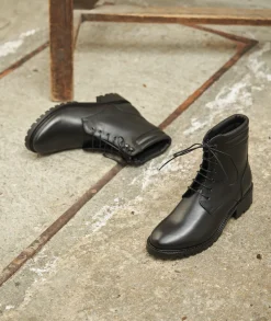 Femme Paire et Fils Boots-Combat boots en cuir
