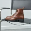 Homme Paire et Fils Combat Boots Homme-COMBAT BOOTS EN CUIR patiné bourbon
