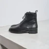 Femme Paire et Fils Boots-Combat boots femme en cuir noir