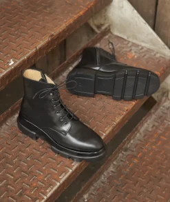 Femme Paire et Fils Boots-Combat boots femme en cuir