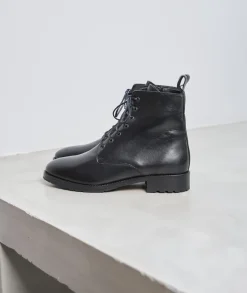 Femme Paire et Fils Boots-Combat boots femme en cuir noir