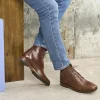Homme Paire et Fils Combat Boots Homme-Combat boots homme en cuir cognac patiné