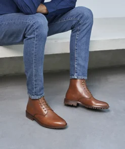 Homme Paire et Fils Combat Boots Homme-COMBAT BOOTS HOMME EN CUIR