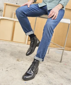 Homme Paire et Fils Combat Boots Homme-Combat boots homme en cuir