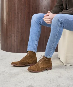 Homme Paire et Fils Combat Boots Homme-Combat boots homme en daim