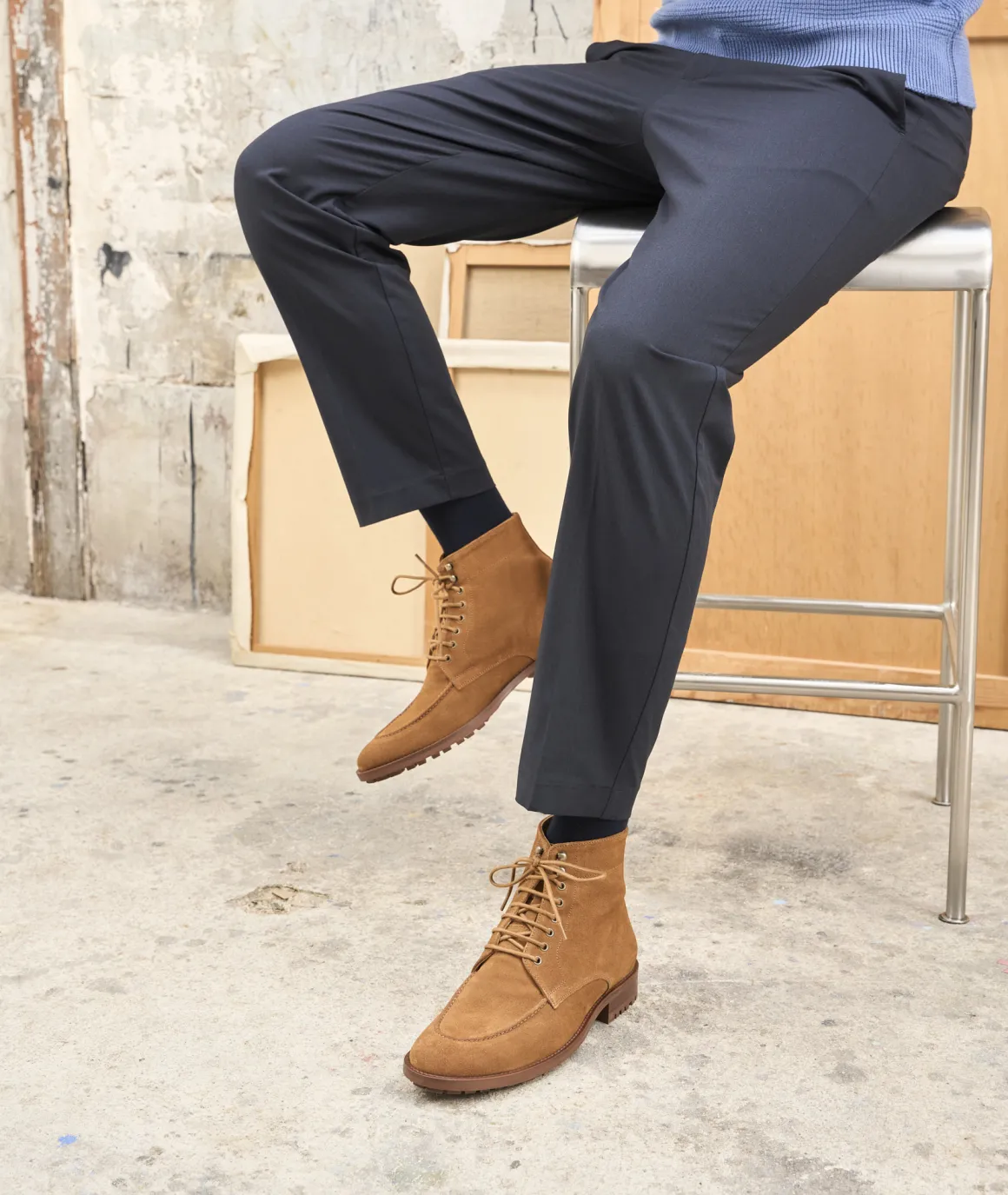 Homme Paire et Fils Combat Boots Homme-Combat boots homme en daim