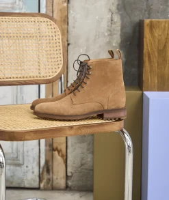 Homme Paire et Fils Combat Boots Homme-Combat boots homme en daim