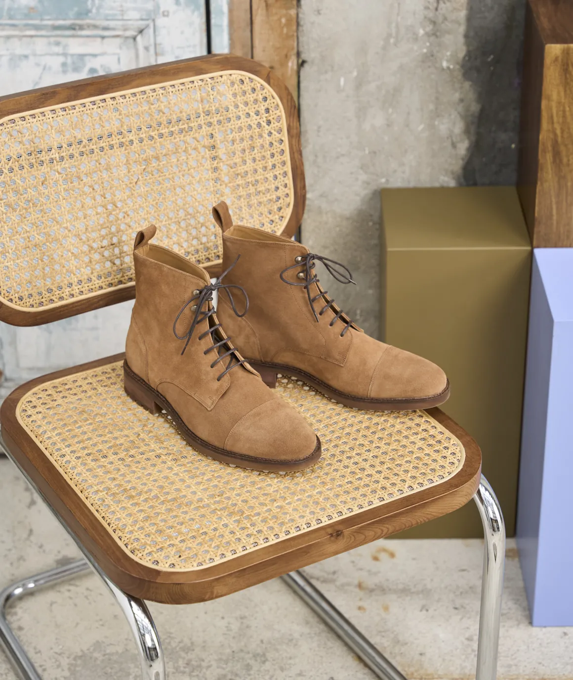 Homme Paire et Fils Combat Boots Homme-Combat boots homme en daim