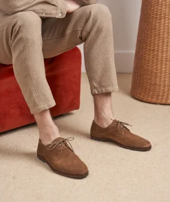 Homme Paire et Fils Derbies Et Richelieu-Derbies à crampons en daim marron coco