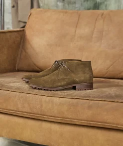 Homme Paire et Fils Desert Boots-Desert boots daim feuilles mortes