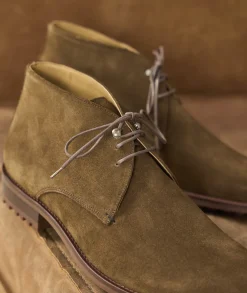 Homme Paire et Fils Desert Boots-Desert boots daim feuilles mortes