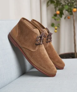 Homme Paire et Fils Desert Boots-Desert boots en Daim Marron
