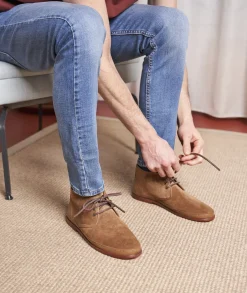 Homme Paire et Fils Desert Boots-Desert boots en Daim Marron