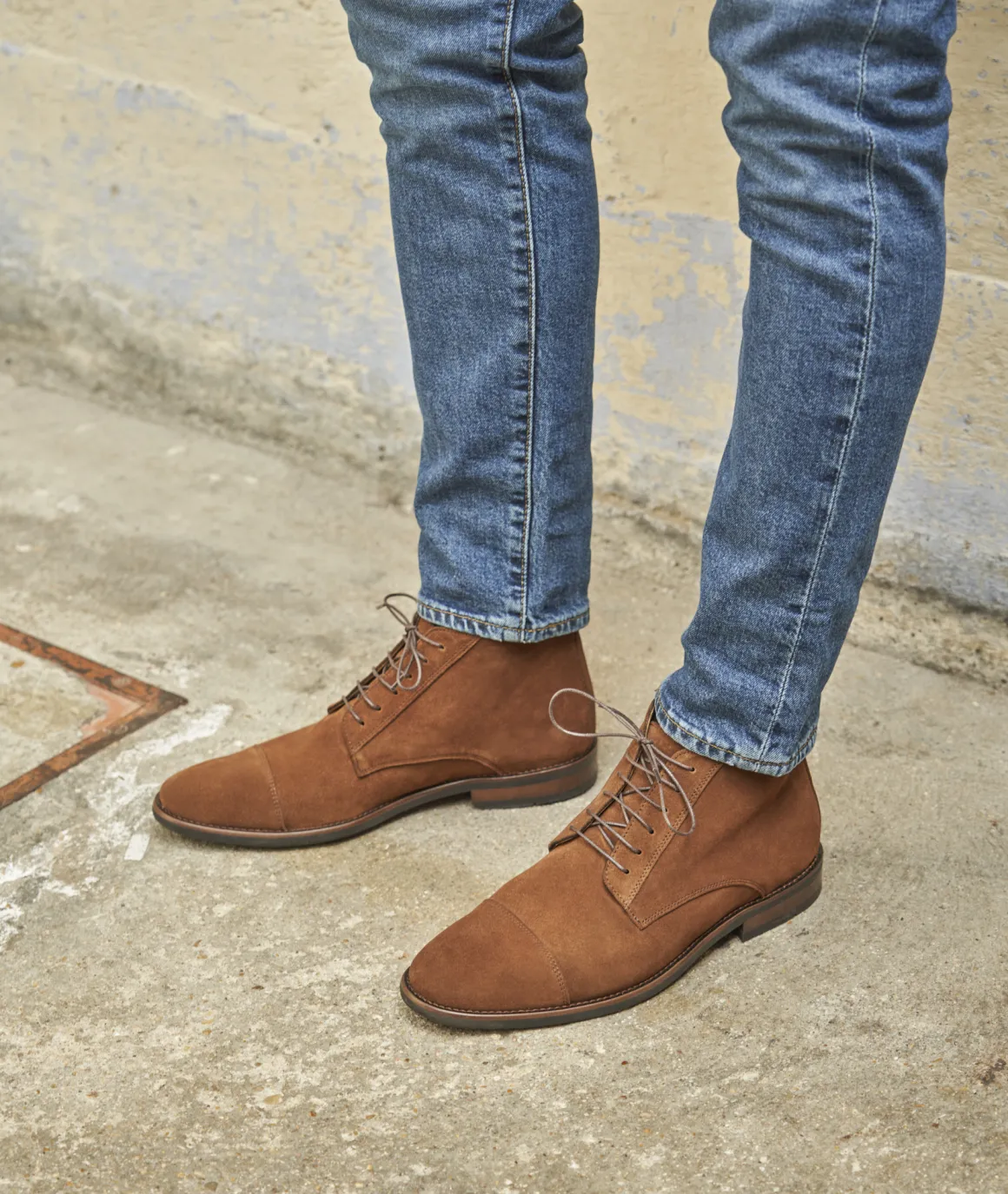 Homme Paire et Fils Desert Boots-Desert boots en daim marron