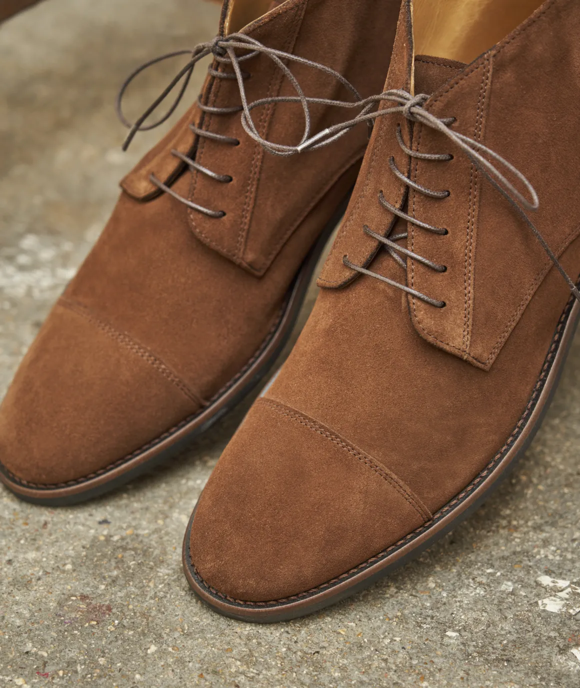 Homme Paire et Fils Desert Boots-Desert boots en daim marron