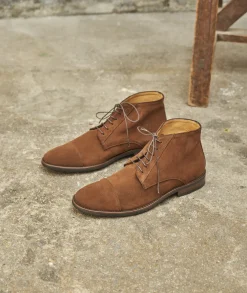 Homme Paire et Fils Desert Boots-Desert boots en daim marron