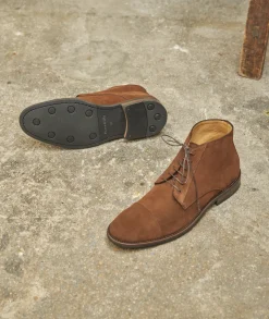 Homme Paire et Fils Desert Boots-Desert boots en daim marron