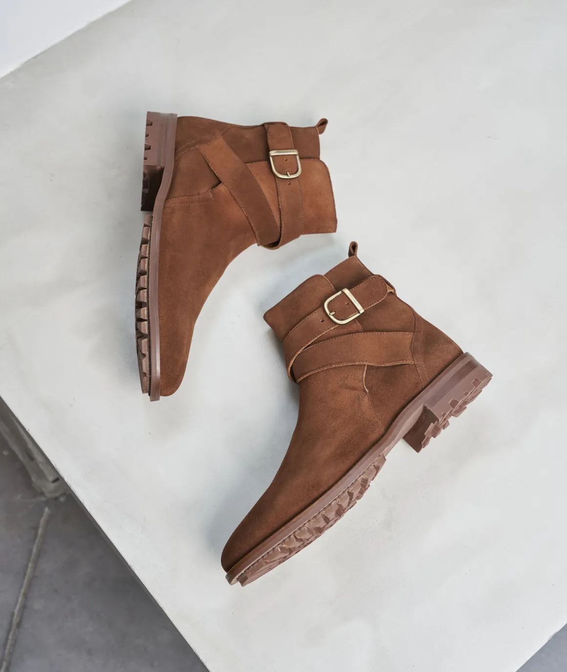 Homme Paire et Fils Bottines-Jodhpur en daim marron
