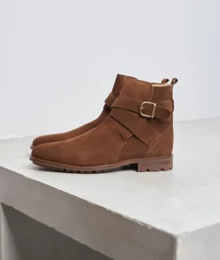 Homme Paire et Fils Bottines-Jodhpur en daim marron