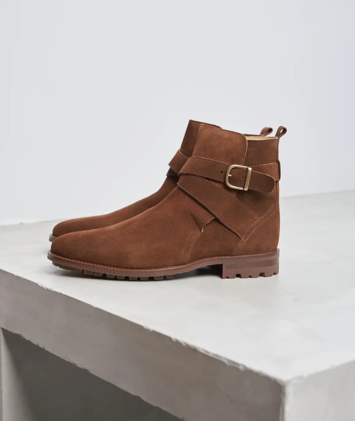 Homme Paire et Fils Bottines-Jodhpur en daim marron